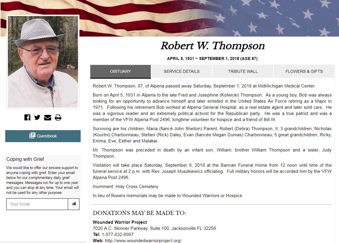 Robert Thompson Obituary